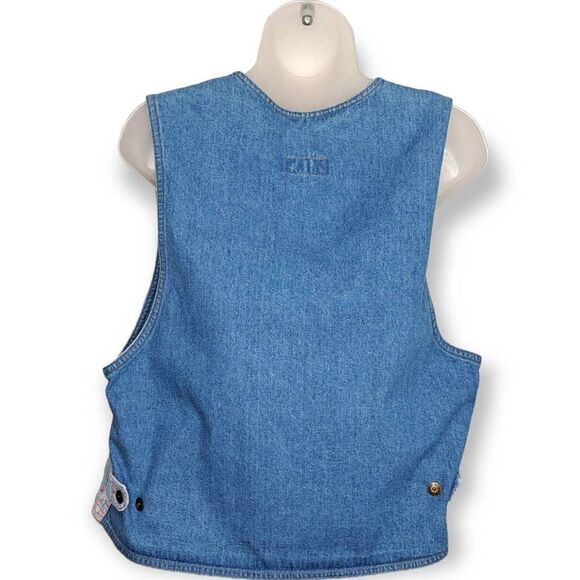 Dreams Vintage 90s Denim Patchwork Vest size Medium - Picture 2 of 6